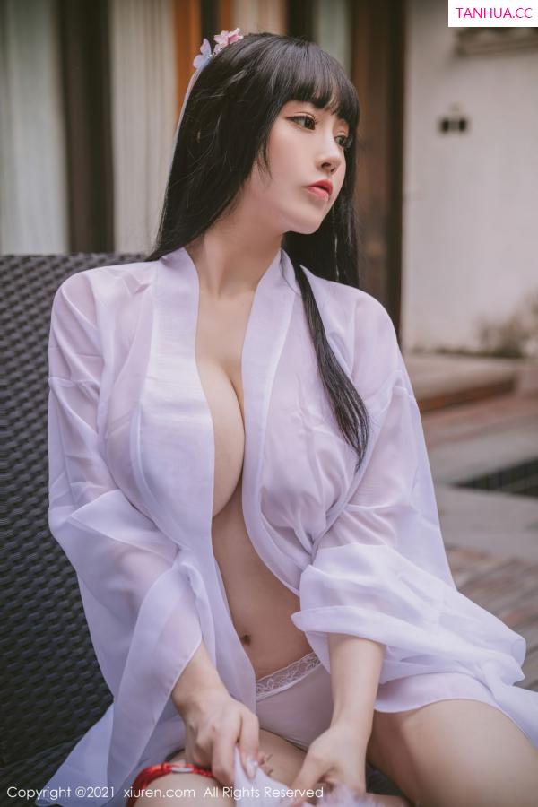 朱可 barbie可儿 洁白迷人朱可儿 薄纱古风外拍系列第46张图片